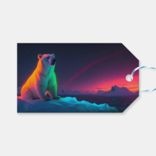 Etiquetas Para Regalos Majestad Silenciosa: Oso Polar Bajo Las Luces Del