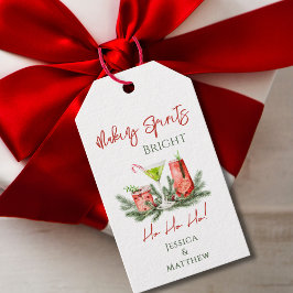 Etiquetas Para Regalos Making Spirits Bright Parejas Personalizadas de Va