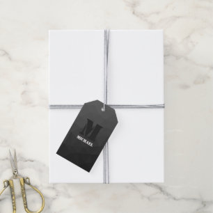 Etiquetas Para Regalos Malla geométrica gradiente gris oscuro Monograma