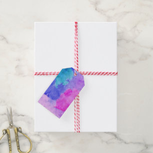 Etiquetas Para Regalos Manchas rosadas, púrpuras, verde azuladas, y