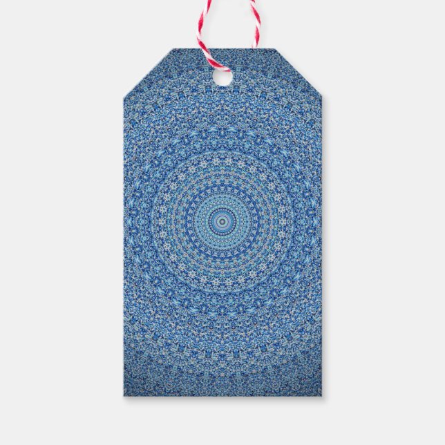 Etiquetas Para Regalos Mandala azul (Anverso)