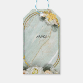 Etiquetas Para Regalos Mandalas verdes, amarillas y blancas sin foco