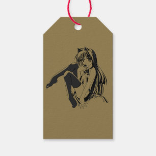 Etiquetas Para Regalos Manga, Gato Chica Gato Furry Kawaii Loli