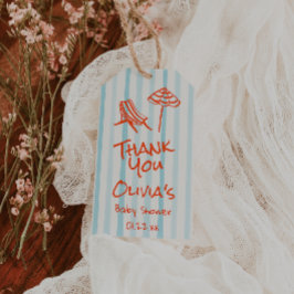 Etiquetas Para Regalos Mano de verano dibuja bebé Naranja a bordo de Baby