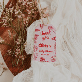 Etiquetas Para Regalos Mano Pizza dibujada Baby Shower de entrega especia
