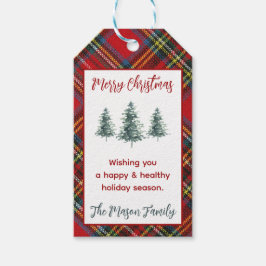 Etiquetas Para Regalos Manta de cuadros personalizada, árbol de Navidad f