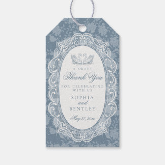 Etiquetas Para Regalos Mantel de encaje azul vintage floral ducha nupcial