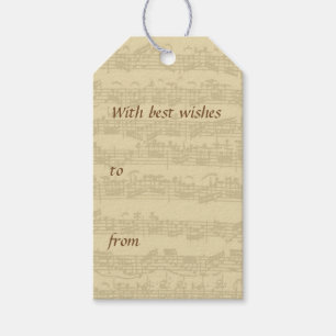 Etiquetas Para Regalos Manuscrito de la música de Bach toda la ocasión