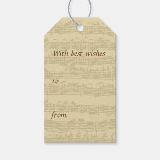 Etiquetas Para Regalos Manuscrito de música Bach en todas las ocasiones