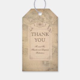 Etiquetas Para Regalos Mapa del mundo de la cosecha de vintage