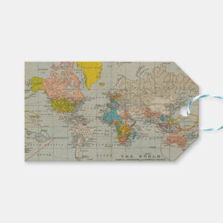 Etiquetas Para Regalos Mapa del mundo de la época 1910
