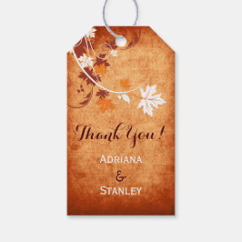 Etiquetas Para Regalos Maple deja naranja caída boda Gracias