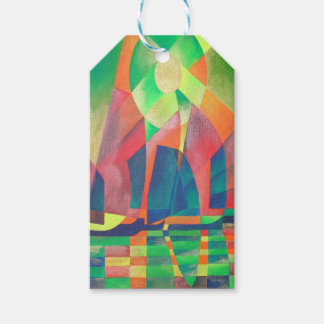 Etiquetas Para Regalos Mar de Verde con basura abstracta cubista