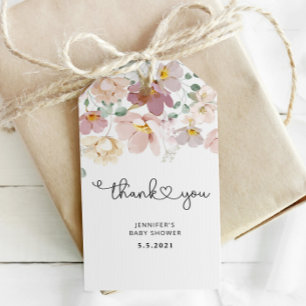Etiquetas Para Regalos Marca de agradecimiento de la flor silvestre acuar