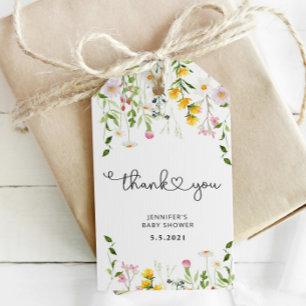 Etiquetas Para Regalos Marca de agradecimiento de la flor silvestre acuar