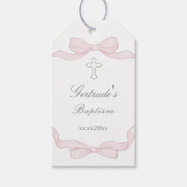 Etiquetas Para Regalos Marco de arco rosa de bautizo