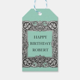 Etiquetas Para Regalos Marco de Rollo Victoriano Personalizado – Elegante