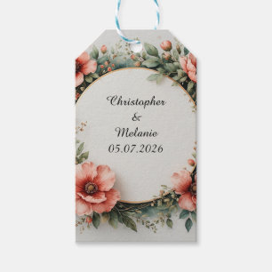 Etiquetas Para Regalos Marco floral de acuarela elegante