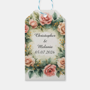 Etiquetas Para Regalos Marco floral de acuarela elegante