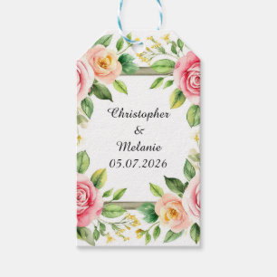 Etiquetas Para Regalos Marco floral de acuarela elegante