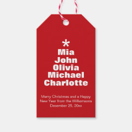 Etiquetas Para Regalos Marcos de Navidad rojo blanco nombres de costumbre