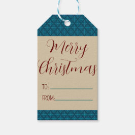 Etiquetas Para Regalos Mareas retro Verde azuladas azules de vibraciones