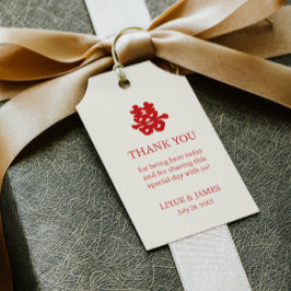 Etiquetas Para Regalos Marfil doble felicidad caligrafía china asiática