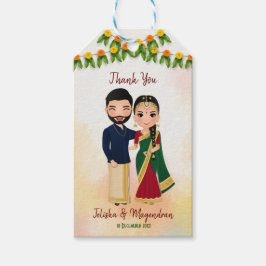 Etiquetas Para Regalos Marigold garlands con pareja hindú boda tamil