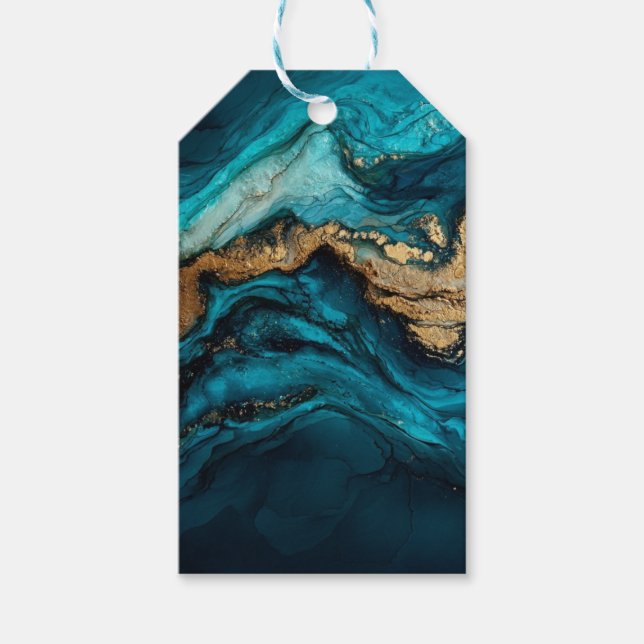 Etiquetas Para Regalos Marino abstracto  (Anverso)