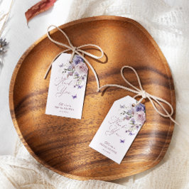 Etiquetas Para Regalos Mariposa Floral Púrpura Polvorienta