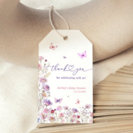 Etiquetas Para Regalos Mariposa Meadow Wildflowers Baby Shower Gracias