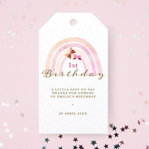 Etiquetas Para Regalos Mariposas arcoiris Cumpleaños Pastel Rosa Gracias