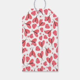 Etiquetas Para Regalos Mariposas del corazón de fresa, fresas