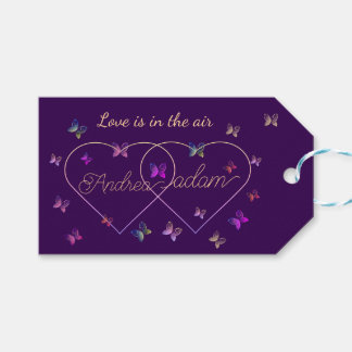 Etiquetas Para Regalos mariposas voladoras modernas corazón
