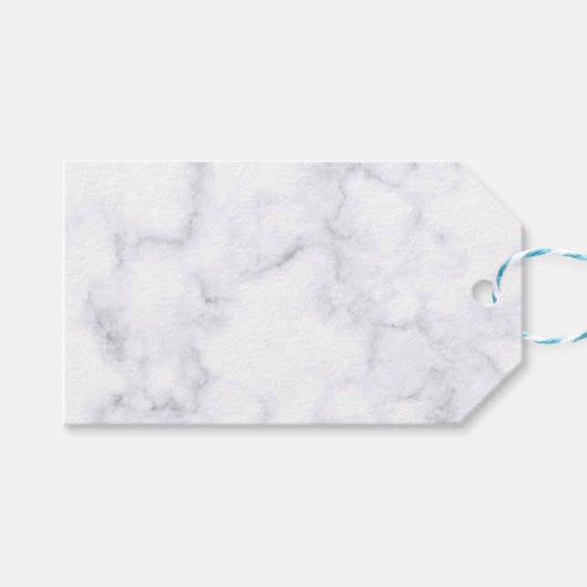 Etiquetas Para Regalos Mármol Blanco Moderno (Frente (Horizontal))