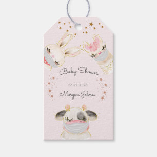 Etiquetas Para Regalos máscara de cara animal lindo monograma de ducha de