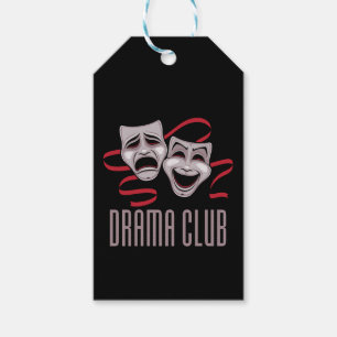 Etiquetas Para Regalos Máscaras de Comedia y Tragedia del Club de Teatro