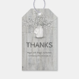 Etiquetas Para Regalos Mason Jar Barn, Boda de Rústica Madera