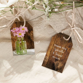 Etiquetas Para Regalos Mason Jar Pink Daisies Country Wedding Favor Tags