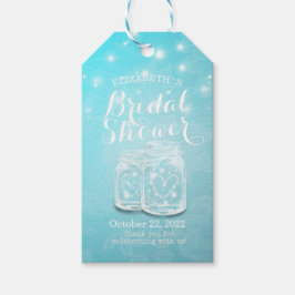 Etiquetas Para Regalos Mason Jars String Lights Blue Flower Bridal Shower