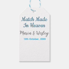 Etiquetas Para Regalos Match made in heaven blue black couple name date