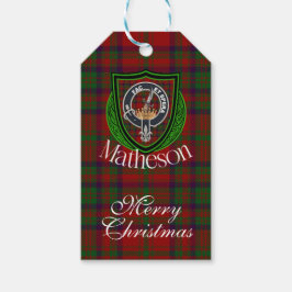Etiquetas Para Regalos Matheson Scottish Clan Tartan & Crest