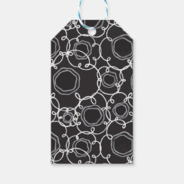Etiquetas Para Regalos Matriz floral abstracta (Negro) Arte fino