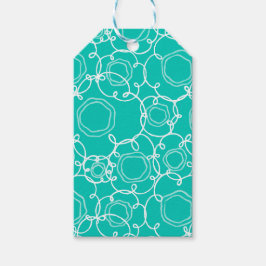 Etiquetas Para Regalos Matriz floral abstracta (verde azulado) Arte fino