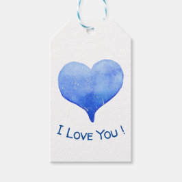 Etiquetas Para Regalos Me Encanta Tu Corazón Azul Cute Valentine