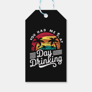 Etiquetas Para Regalos Me Tenías En El Día Bebiendo Divertido Retro Playa