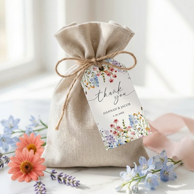 Etiquetas Para Regalos Meadow Wildflower Wedding Thank You Favor (Subido por el creador)