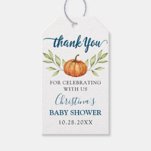 Etiquetas Para Regalos Medianoche Calabaza Azul Baby Shower Gracias