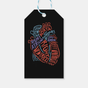 Etiquetas Para Regalos Médica de Anatomía Especializada en el Corazón Bio