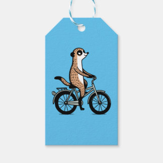 Etiquetas Para Regalos Meerkat en bicicleta